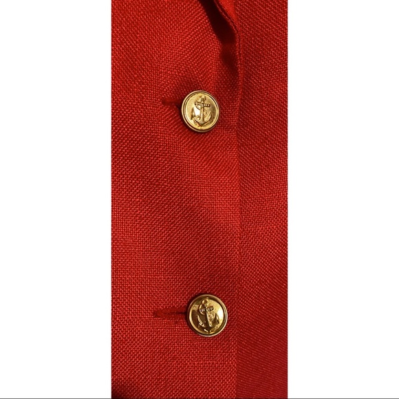 Stephen Douglas LTD Vintage Gold Buttons Fierce RED Fully Lined Blazer - Picture 7 of 14